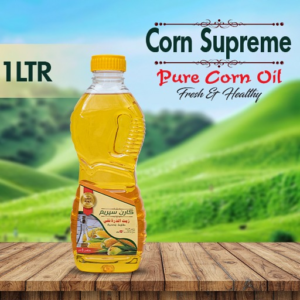 Corn Supreme 100% pure corn oil filled in a 1 liter bottle